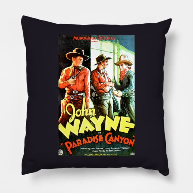 Vintage Western Movie Poster - Paradise Canyon Pillow by Starbase79