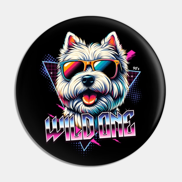 Wild One West Highland White Terrier Pin by Miami Neon Designs