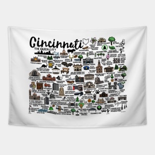 Cincinnati Ohio Map Tapestry