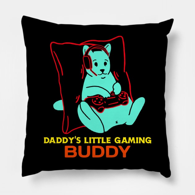 Daddy's Little Gaming Buddy | Cute Gamer Pillow by KidsKingdom