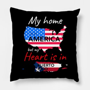 Puerto Rican American Design for Boricua USA Fans Pillow