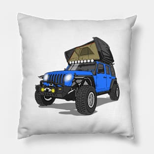 Jeep Wrangler Camp Time- Blue Pillow