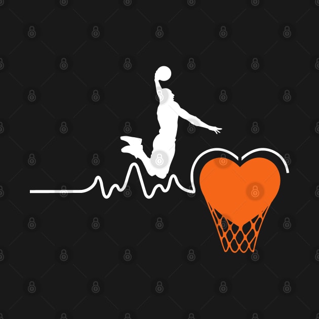 Funny Basketball Heartbeat Gift For Men And Boys - Basketball Lover by Tesszero