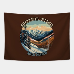 Skiing Time, Aspen, Colorado, USA, winter Tapestry