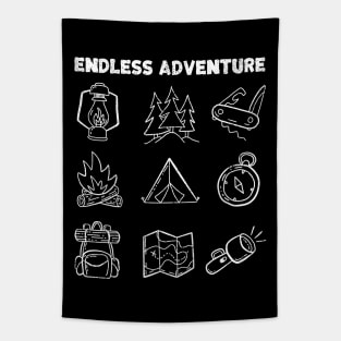 Endless Camping Adventure Tapestry