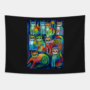 Nine Pussycats Tapestry