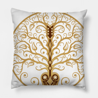 Brown Acoustic Guitar Tree of Life Pillow