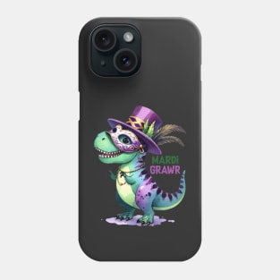 Mardi Grawr Funny Trex Dinosaur Phone Case