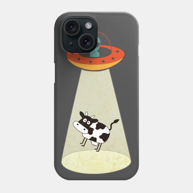 Alien UFO Cow Abduction Phone Case by JohnnyxPrint