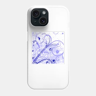 Blue Floral Art Phone Case