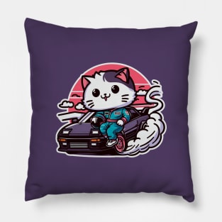 JDM car - Drifting racer cat Pillow