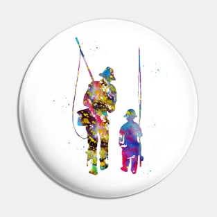 Father And Son Fishing Pin