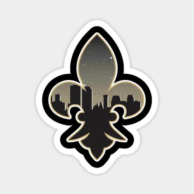New Orleans Saints Fluer De Lis City Skyline Magnet by stayfrostybro