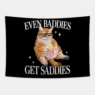 Even Baddies Get Saddies Cat Women Tapestry