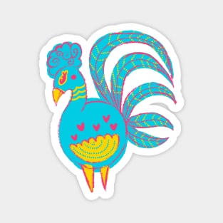 Blue Silkie Chicken Bird Magnet