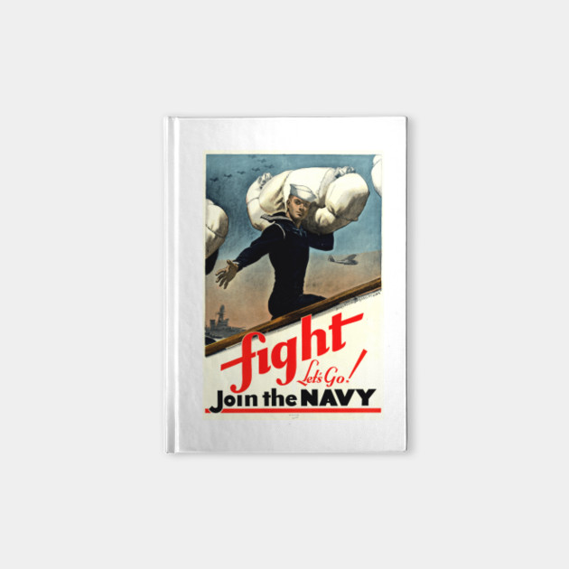Fight - Let's Go! Join the Navy: Vintage US Navy Recruiting Poster