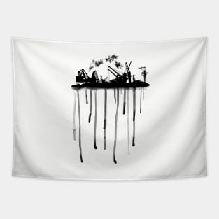 Devolp-Mental Impact - Pollution City Skyline Drips Tapestry