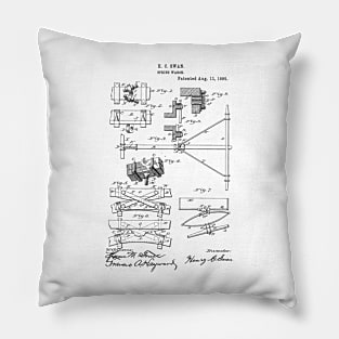 Spring Wagon Vintage Patent Hand Drawing Pillow