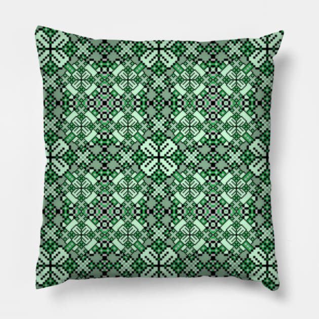 Green Cross V1 Pillow by The Bookwyrm's Hoard