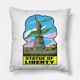 Statue Of Liberty New York National Monument Vintage Travel Pillow