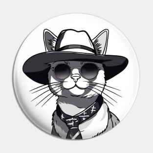 Noir Whisker Sleuth Pin