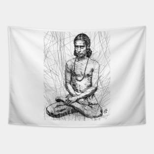 PARAMAHANSA YOGANANDA ink portrait .3 Tapestry