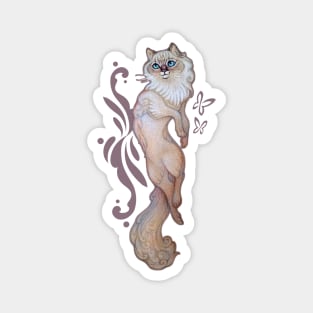 Cat and butterflies Magnet