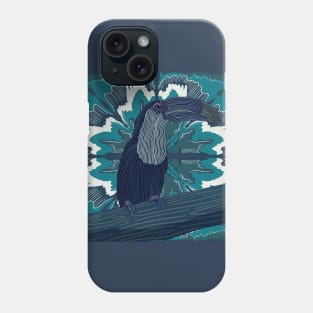 Blue Modern Abstract Toucan Bird Phone Case