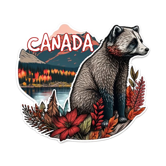 Canada bear sticker Vancouver Toronto Ontario Canada by Teeboom St