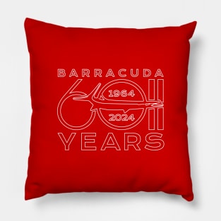 60th Anniversary - Barracuda Text Design (Reverse on Red) Pillow