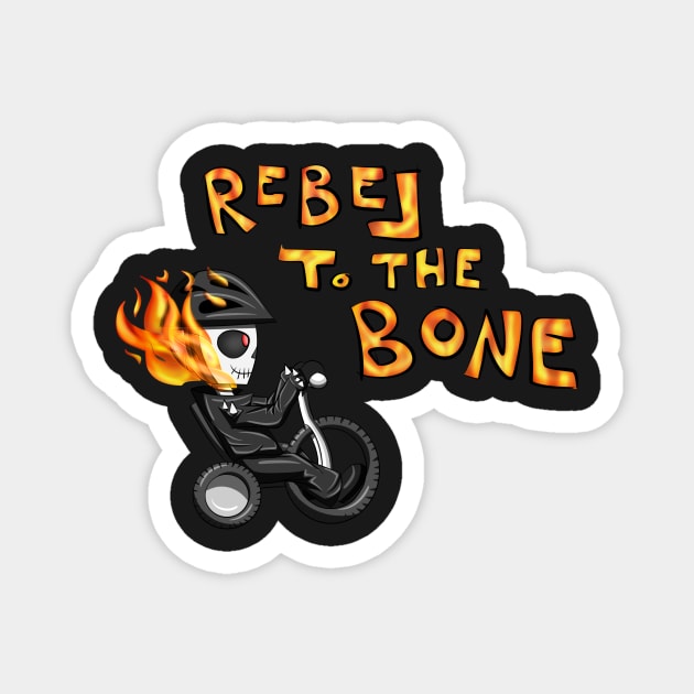 Rebel to the bone - Chibi Ghost Rider Magnet by Aleina928