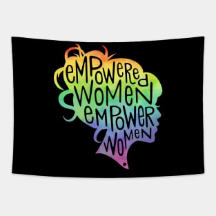 Feminist Empowered Women March Colorful Rainbow Tapestry