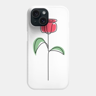 Abstract Rose Flower One Line Art Phone Case