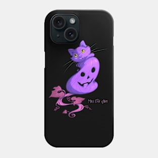 Mili Fay’s Halloween Pumpkin Cat — Purple Phone Case