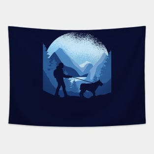 Dog trekking Tapestry