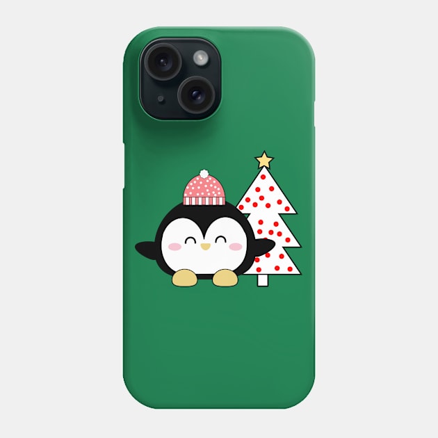 Christmas Kawaii Penguin Phone Case by Kam Bam Designs