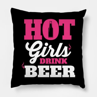 Hot girls drink beer Pillow