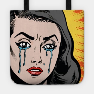 pop art crying girl Tote