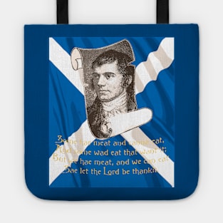 The Selkirk Grace Burns Night Supper Prayer In Blue Tote