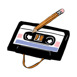 funny cassette tape pencil T-Shirt