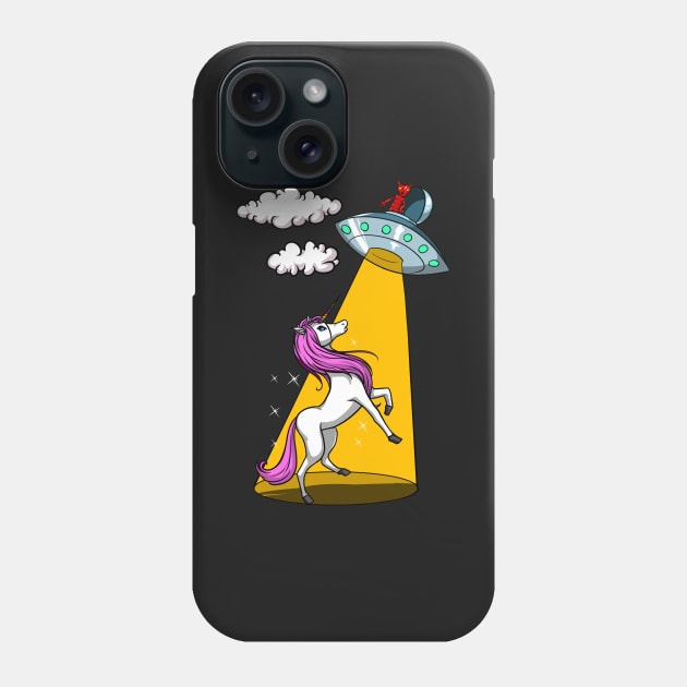 UFO Magical Unicorn Abduction Funny Alien Spaceship Phone Case by underheaven