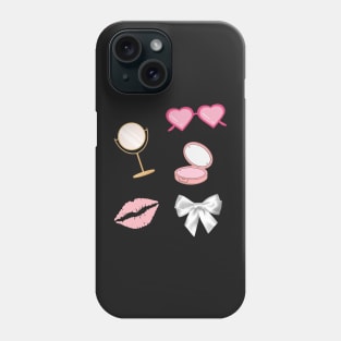 Y2k Coquette Vanity Design Sticker Pack Pink Phone Case