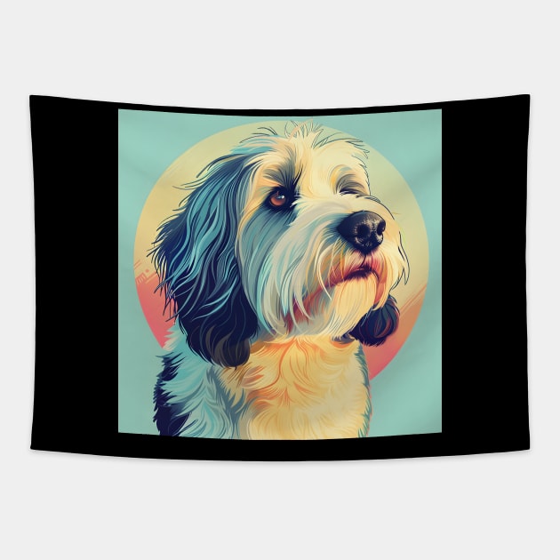 Bearded Collie in 70's Tapestry by NatashaCuteShop
