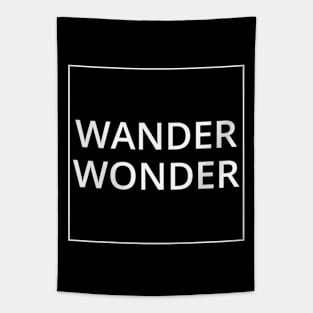 WANDER WONDER Classic Black And White Square Design Tapestry