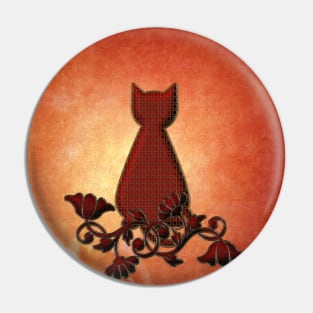 The cat with decorative flowers Pin