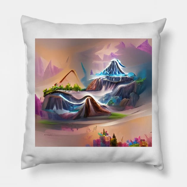 Ice Mountains Concept Pillow by Mihadom