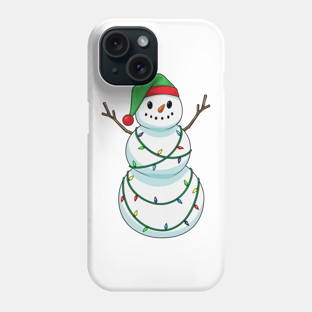 Snowman Christmas Fairy lights Phone Case by Markus Schnabel