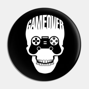 Game Over Skull Video Game Design Pin