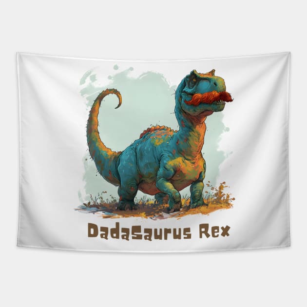 Dadasaurus Rex (with Moustache T-Rex) Tapestry by Abystoic