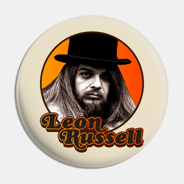 Leon Russell ))(( Retro Country Folk Legend Pin by darklordpug